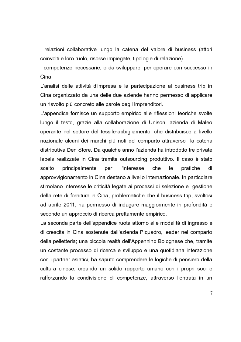 Anteprima della tesi: La competizione cinese: modalità di ingresso e strategie di crescita per le PMI italiane nel paese del dragone. Alcune esperienze del Made in Italy, Pagina 7