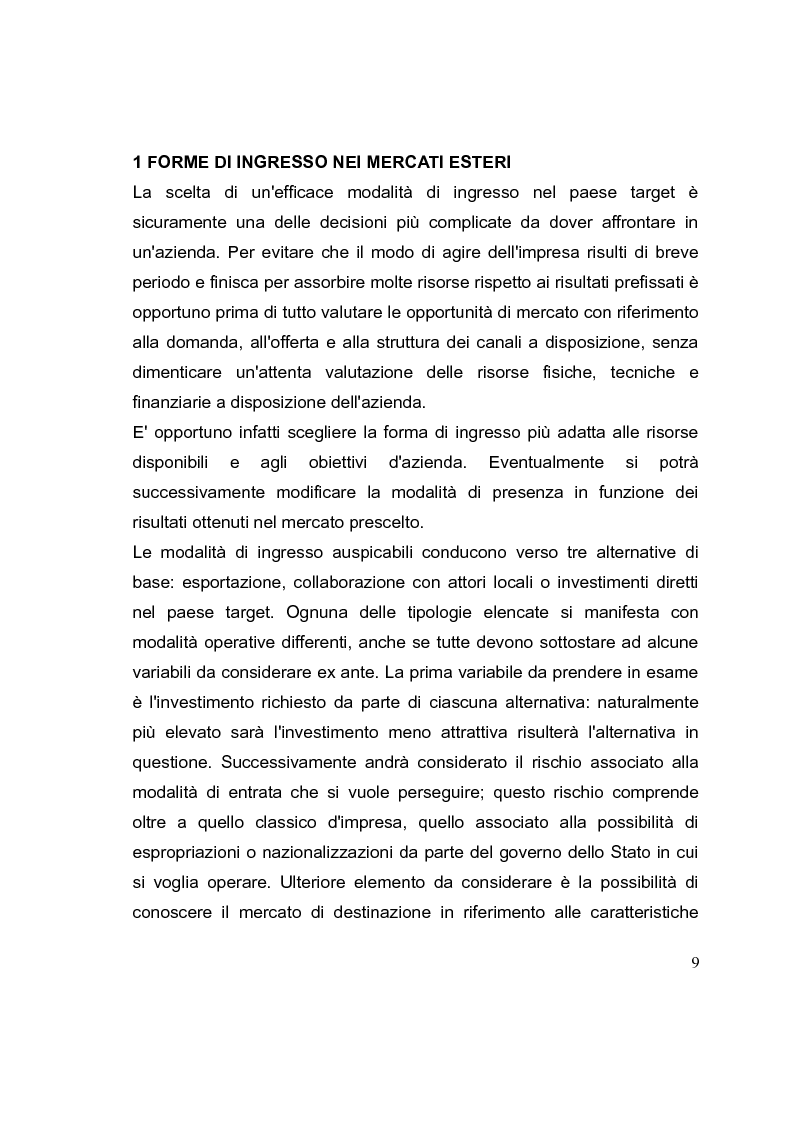 Anteprima della tesi: La competizione cinese: modalità di ingresso e strategie di crescita per le PMI italiane nel paese del dragone. Alcune esperienze del Made in Italy, Pagina 9