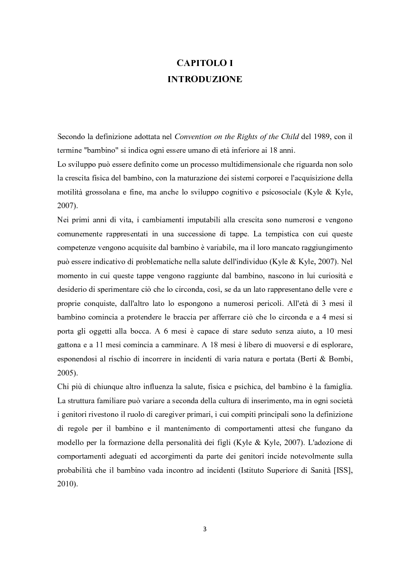 Anteprima della tesi: Gli incidenti domestici in Pronto Soccorso Pediatrico, Pagina 4