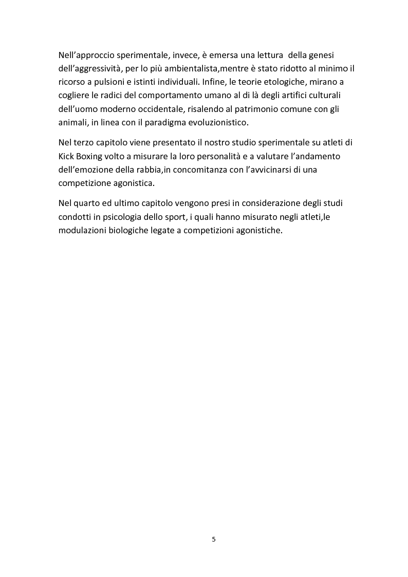 Anteprima della tesi: Personalità e aggressività nella prestazione sportiva: uno studio sperimentale, Pagina 4