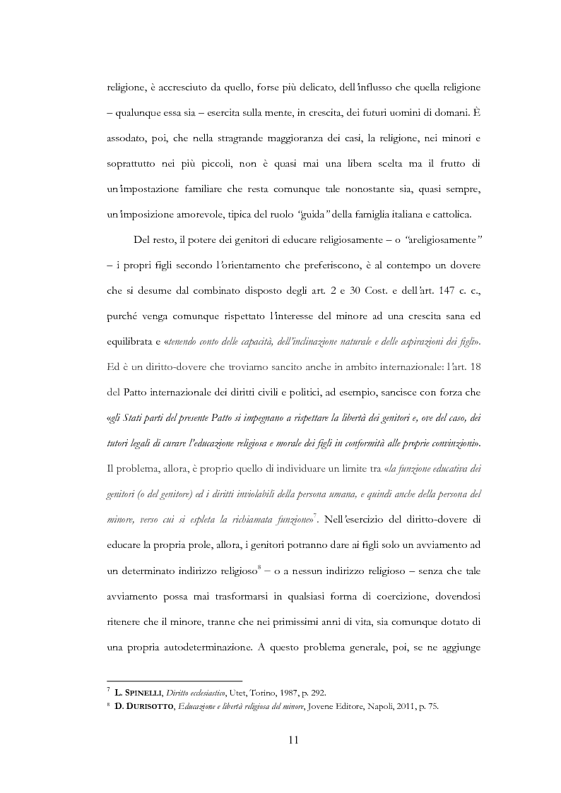 Anteprima della tesi: La libertà religiosa del minore, Pagina 4