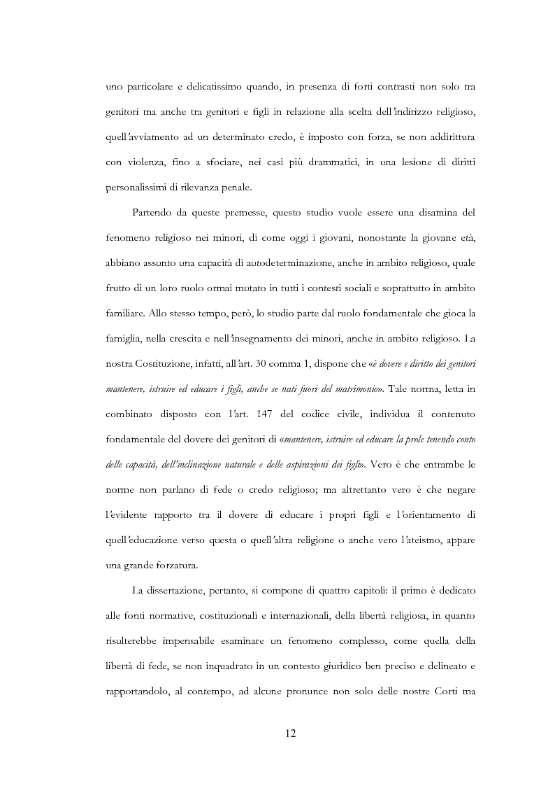 Anteprima della tesi: La libertà religiosa del minore, Pagina 5