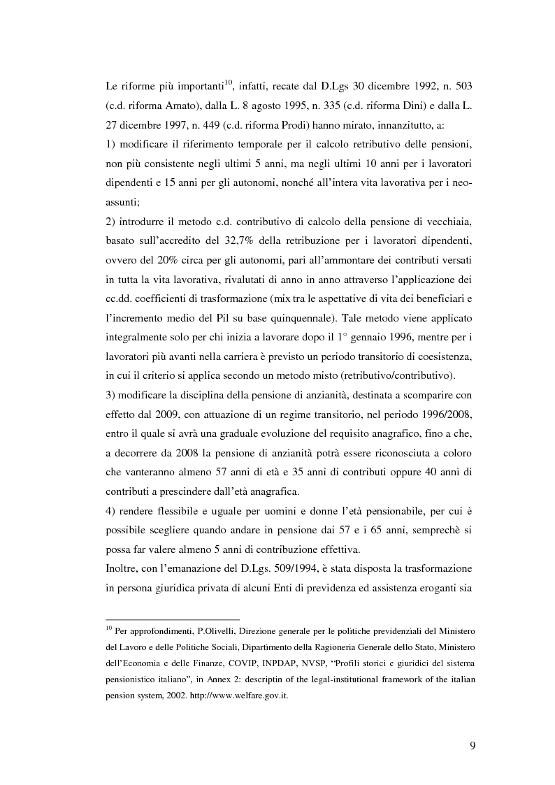Anteprima della tesi: I Fondi Pensione: profili legislativi e prospettive di mercato, Pagina 10