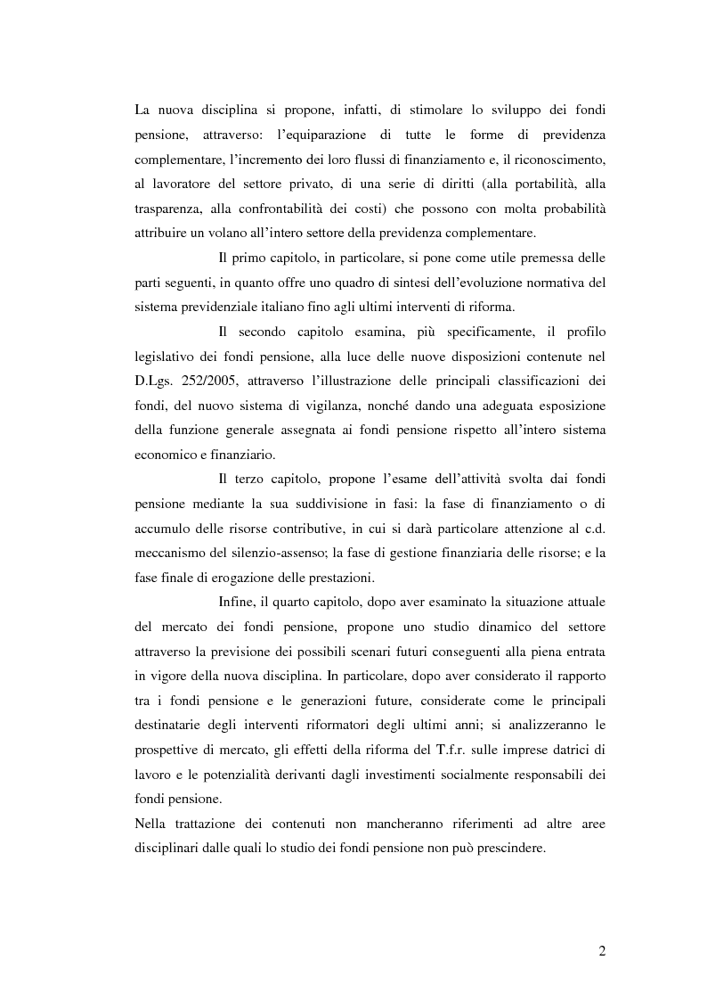 Anteprima della tesi: I Fondi Pensione: profili legislativi e prospettive di mercato, Pagina 3