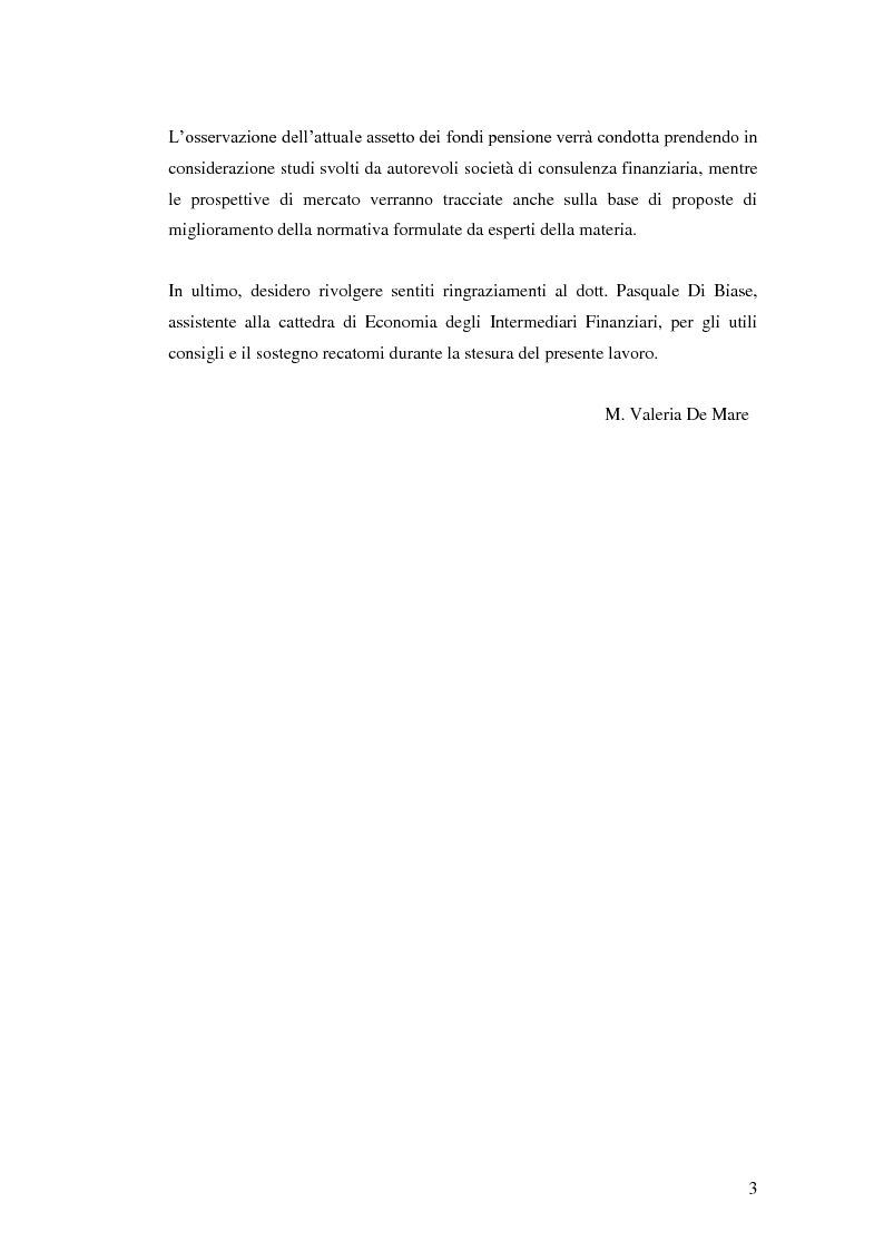 Anteprima della tesi: I Fondi Pensione: profili legislativi e prospettive di mercato, Pagina 4
