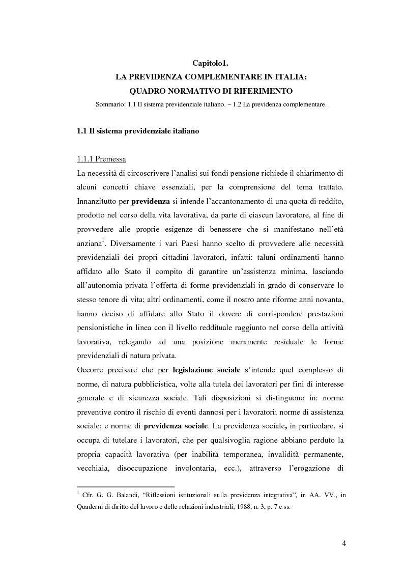 Anteprima della tesi: I Fondi Pensione: profili legislativi e prospettive di mercato, Pagina 5