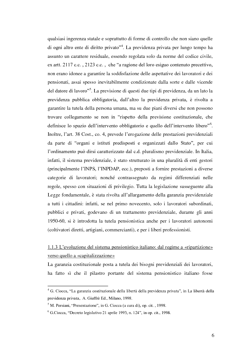 Anteprima della tesi: I Fondi Pensione: profili legislativi e prospettive di mercato, Pagina 7