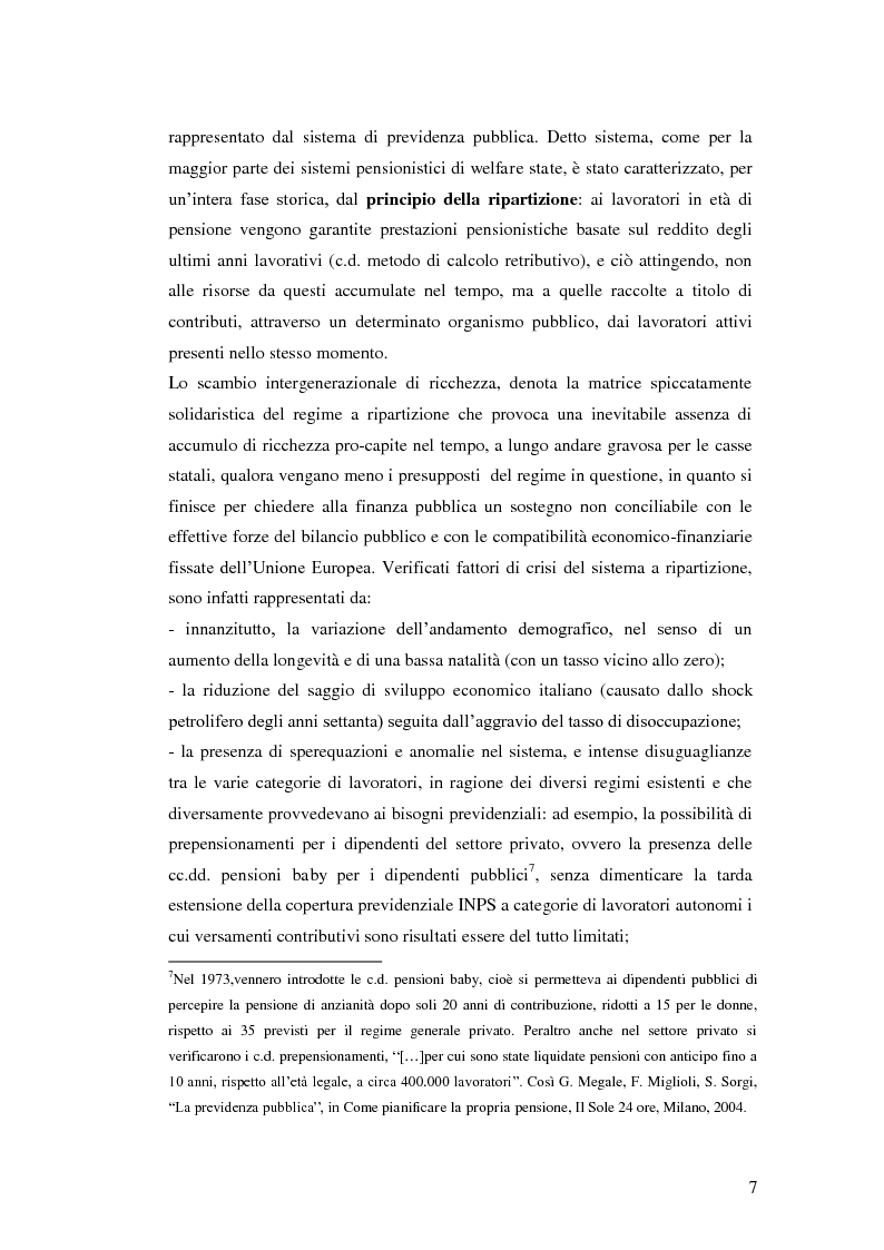 Anteprima della tesi: I Fondi Pensione: profili legislativi e prospettive di mercato, Pagina 8