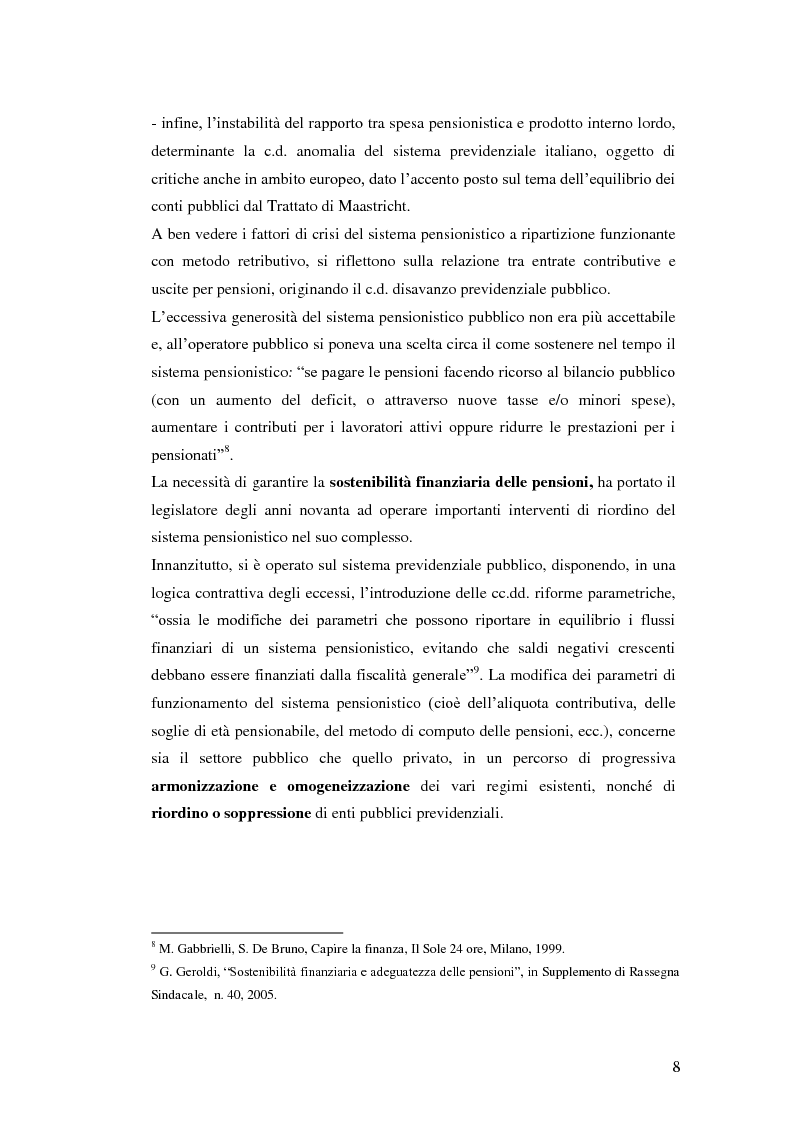 Anteprima della tesi: I Fondi Pensione: profili legislativi e prospettive di mercato, Pagina 9