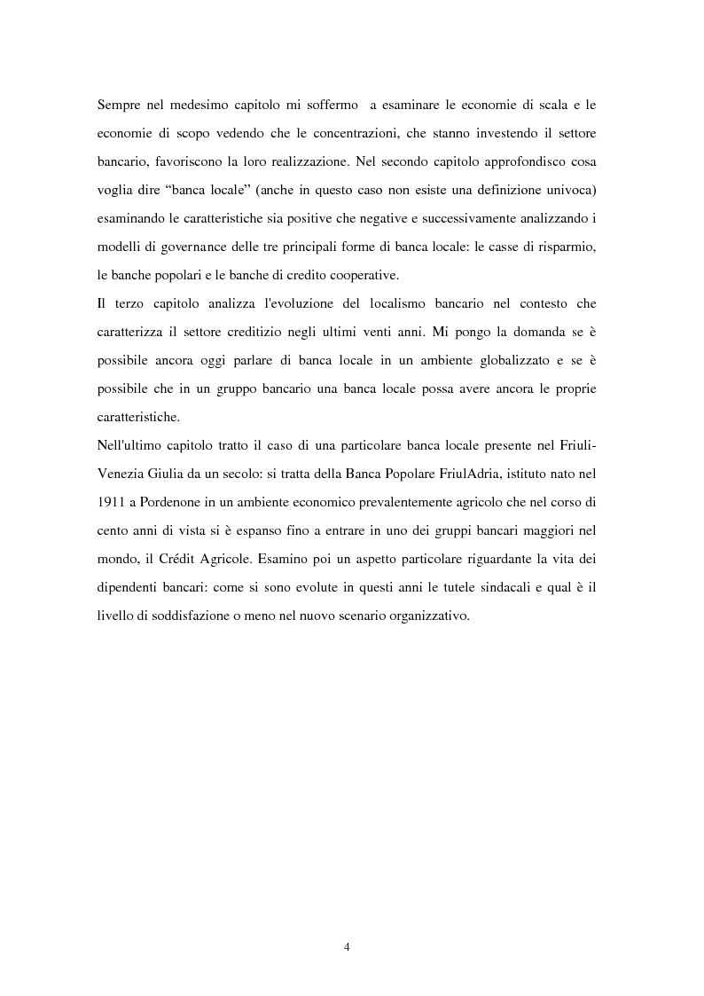 Anteprima della tesi: La riconfigurazione di una banca locale in una banca globale: il caso di Banca Popolare Friuladria, Pagina 3