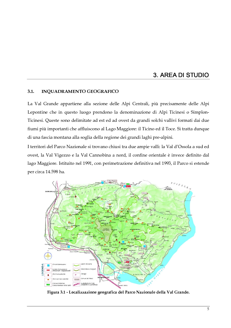 Anteprima della tesi: Monitoraggio della popolazione di Camoscio delle Alpi (Rupicapra rupicapra rupicapra) nel parco nazionale della Val Grande, Pagina 5