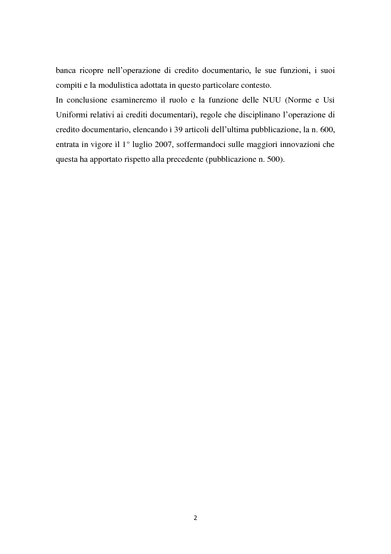 Anteprima della tesi: Compravendita internazionale di merci: il credito documentario e la polizza di carico, Pagina 3