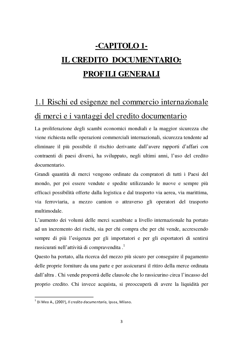 Anteprima della tesi: Compravendita internazionale di merci: il credito documentario e la polizza di carico, Pagina 4