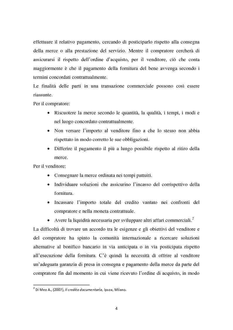 Anteprima della tesi: Compravendita internazionale di merci: il credito documentario e la polizza di carico, Pagina 5