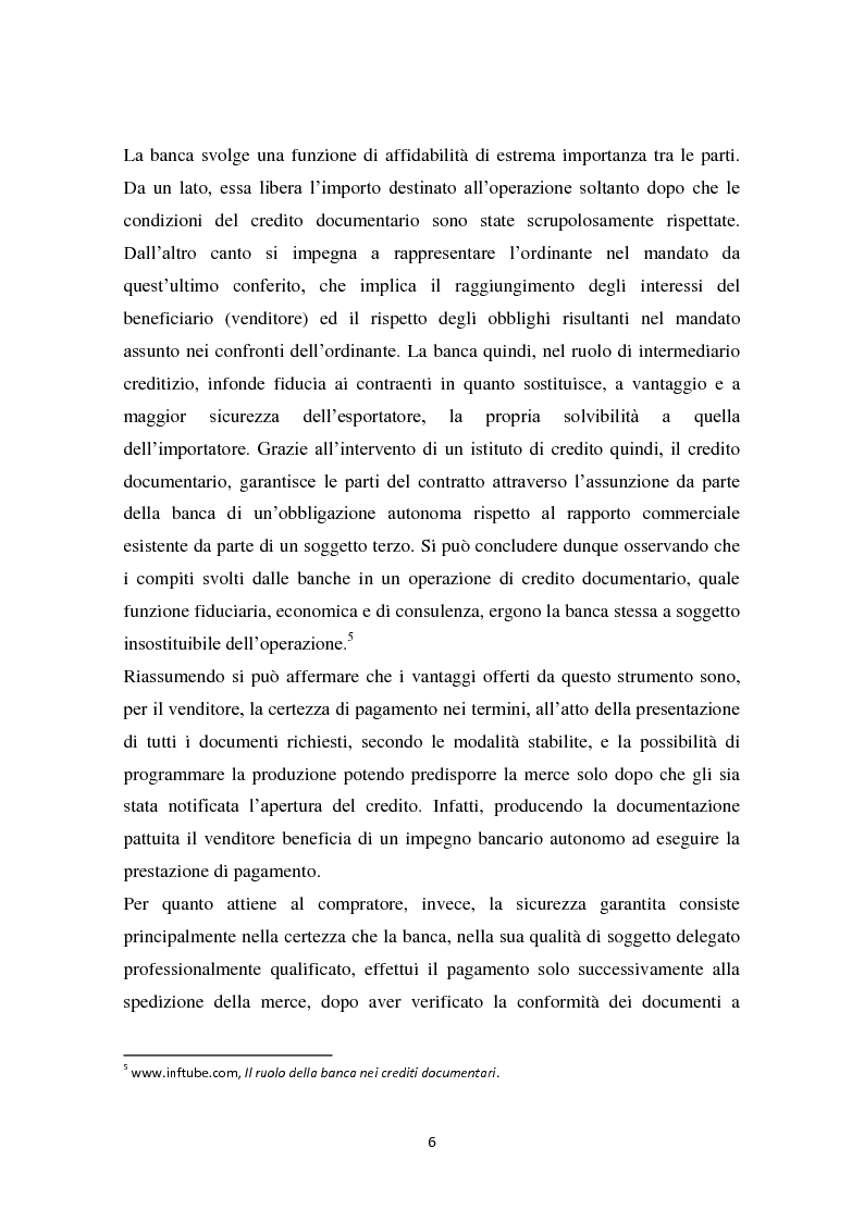 Anteprima della tesi: Compravendita internazionale di merci: il credito documentario e la polizza di carico, Pagina 7