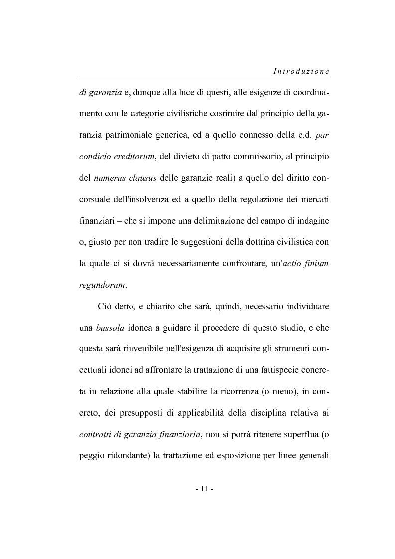 Anteprima della tesi: I contratti di garanzia finanzaria - Riflessioni su una concreta ipotesi applicativa, Pagina 3