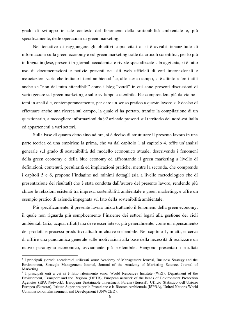 Anteprima della tesi: Tra green economy e blue economy: analisi teorica ed empirica sulla diffusione del green marketing e delle pratiche “verdi” in generale, Pagina 3