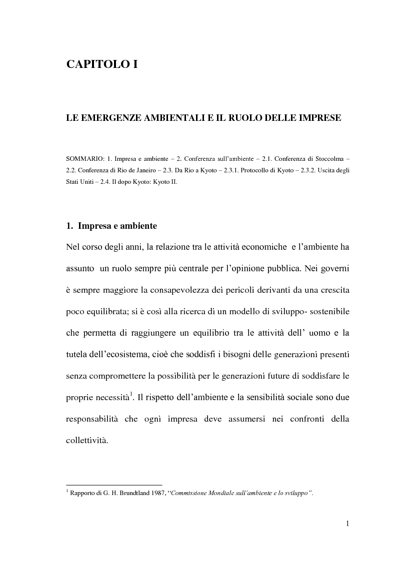 Anteprima della tesi: La Responsabilità sociale delle imprese e le certificazioni ambientali: Iso 14001, Pagina 8
