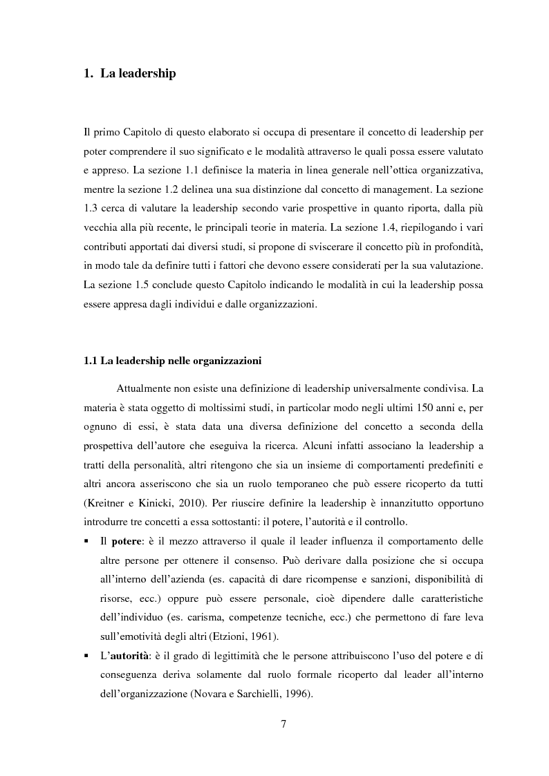 Anteprima della tesi: Leadership, cambiamento e cultura nelle organizzazioni: il caso SWG, Pagina 7