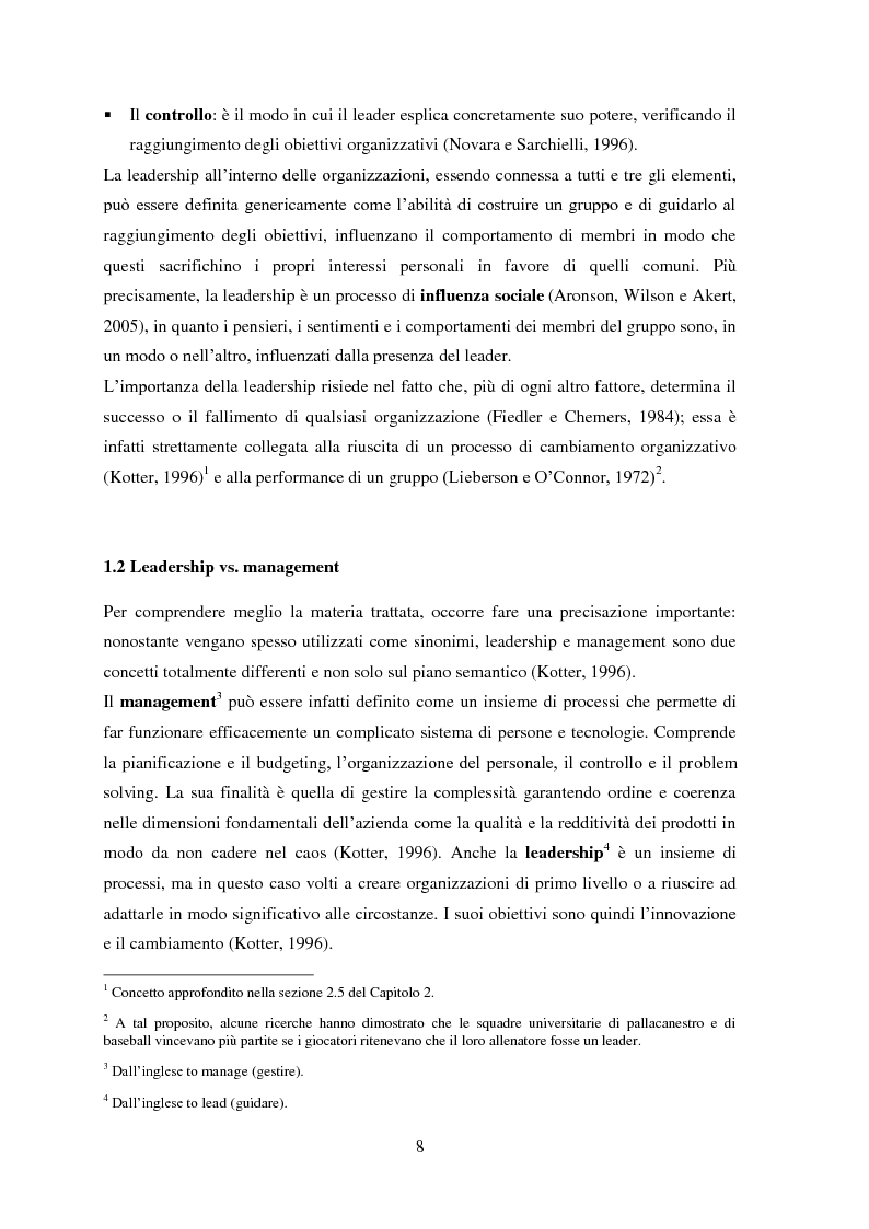 Anteprima della tesi: Leadership, cambiamento e cultura nelle organizzazioni: il caso SWG, Pagina 8