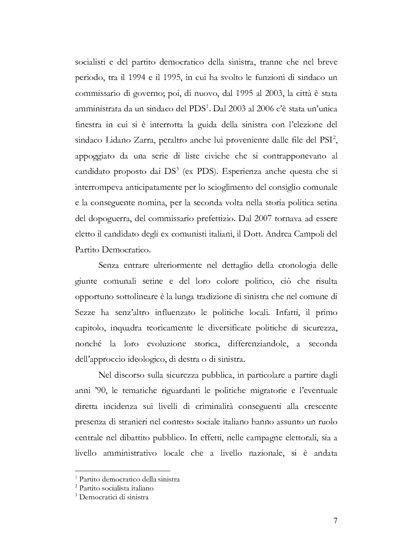 Anteprima della tesi: Benvenuti a Sezze Rumeno - Politiche di sicurezza e immigrazione nel comune di Sezze Romano, Pagina 3