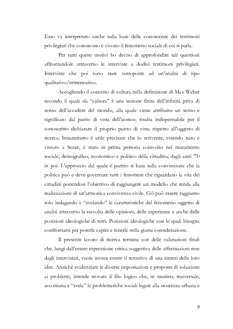 Anteprima della tesi: Benvenuti a Sezze Rumeno - Politiche di sicurezza e immigrazione nel comune di Sezze Romano, Pagina 5