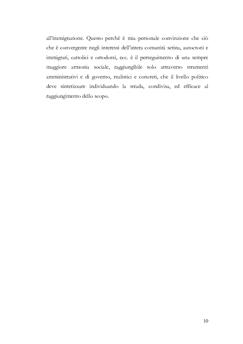 Anteprima della tesi: Benvenuti a Sezze Rumeno - Politiche di sicurezza e immigrazione nel comune di Sezze Romano, Pagina 6