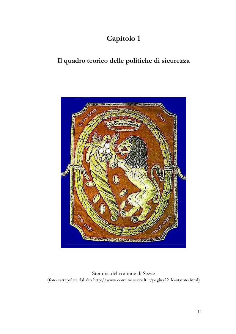 Anteprima della tesi: Benvenuti a Sezze Rumeno - Politiche di sicurezza e immigrazione nel comune di Sezze Romano, Pagina 7