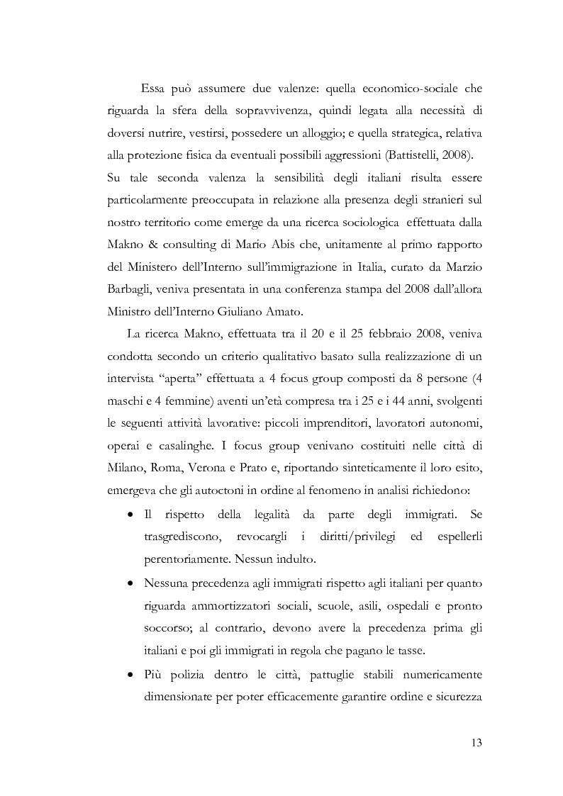 Anteprima della tesi: Benvenuti a Sezze Rumeno - Politiche di sicurezza e immigrazione nel comune di Sezze Romano, Pagina 9