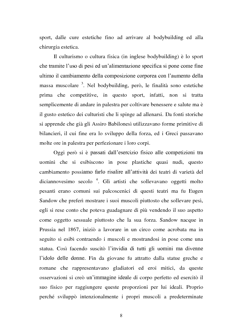 Anteprima della tesi: Trattamenti estetici e bodybuilding - La dipendenza dall'immagine, Pagina 4