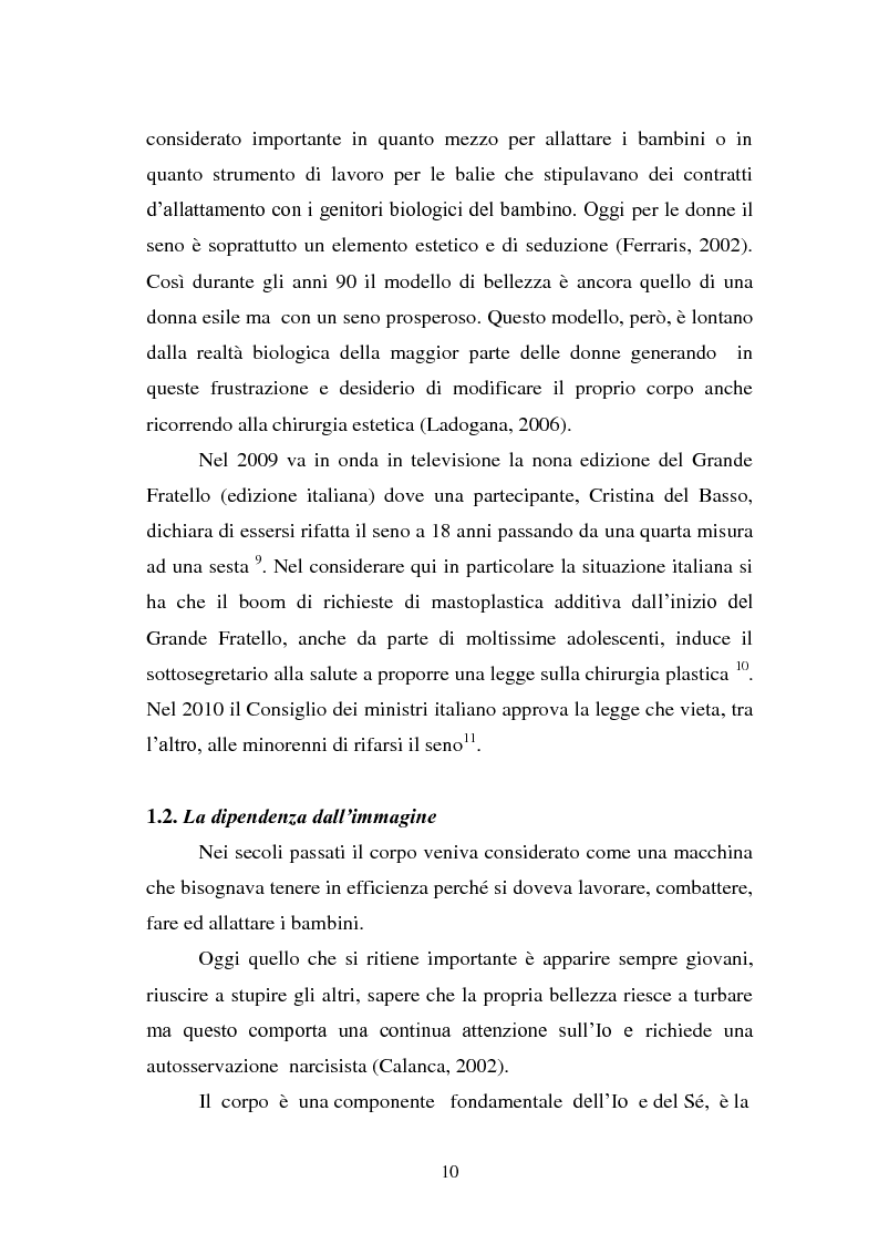 Anteprima della tesi: Trattamenti estetici e bodybuilding - La dipendenza dall'immagine, Pagina 6