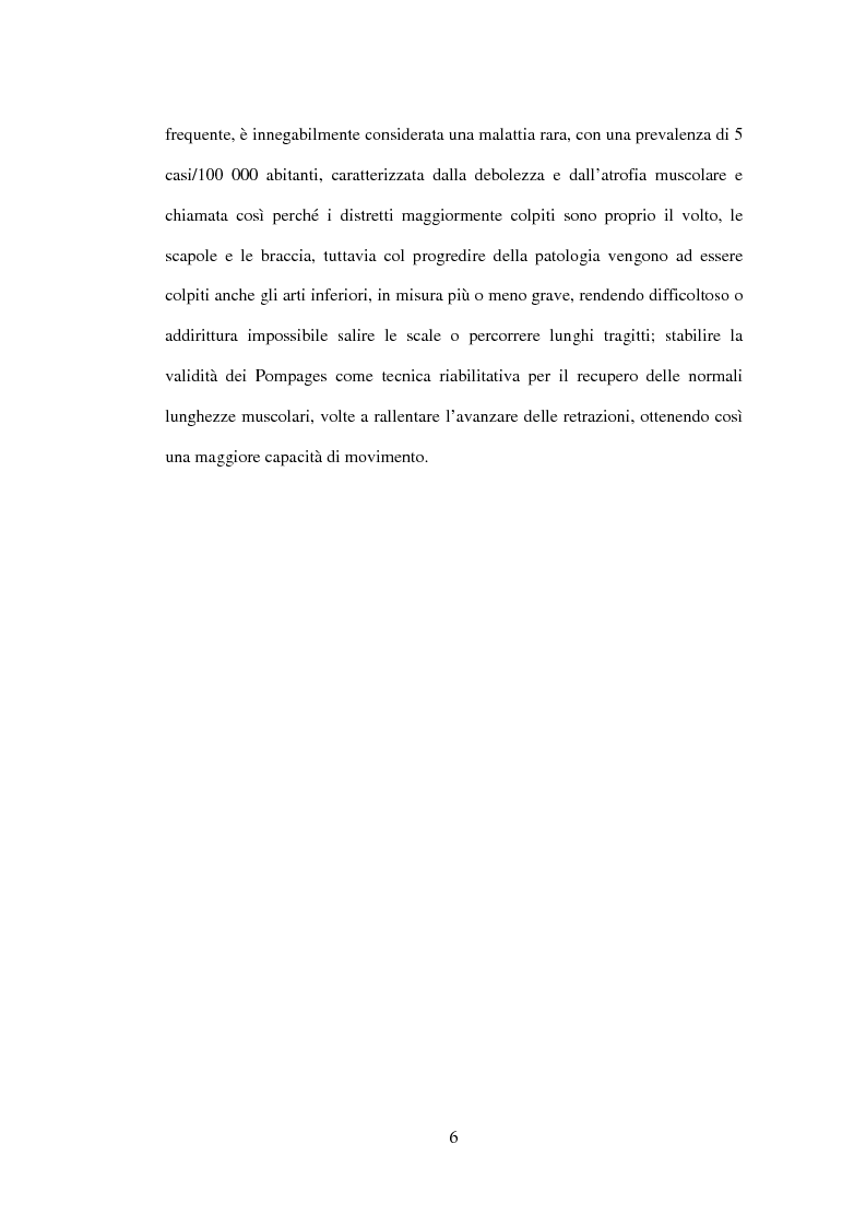 Anteprima della tesi: Efficacia del Pompage nel trattamento riabilitativo delle Distrofie Facio Scapolo Omerali, Pagina 3