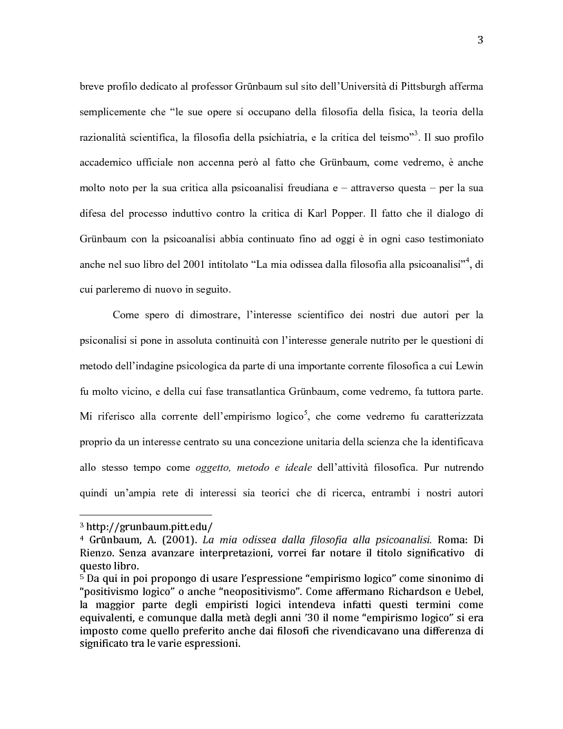 Anteprima della tesi: Il problema delle leggi in psicologia secondo Adolf Grünbaum e Kurt Lewin, Pagina 4