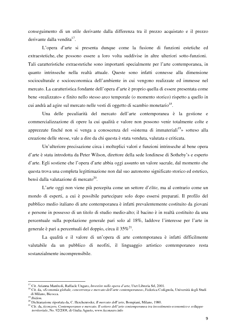 Anteprima della tesi: Il mercato dell'arte contemporanea:
Europa vs USA, Pagina 10