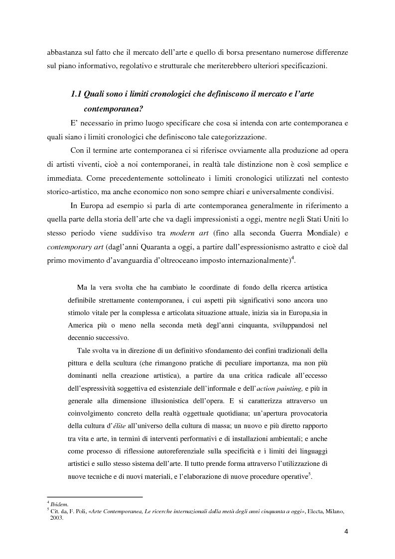 Anteprima della tesi: Il mercato dell'arte contemporanea:
Europa vs USA, Pagina 5