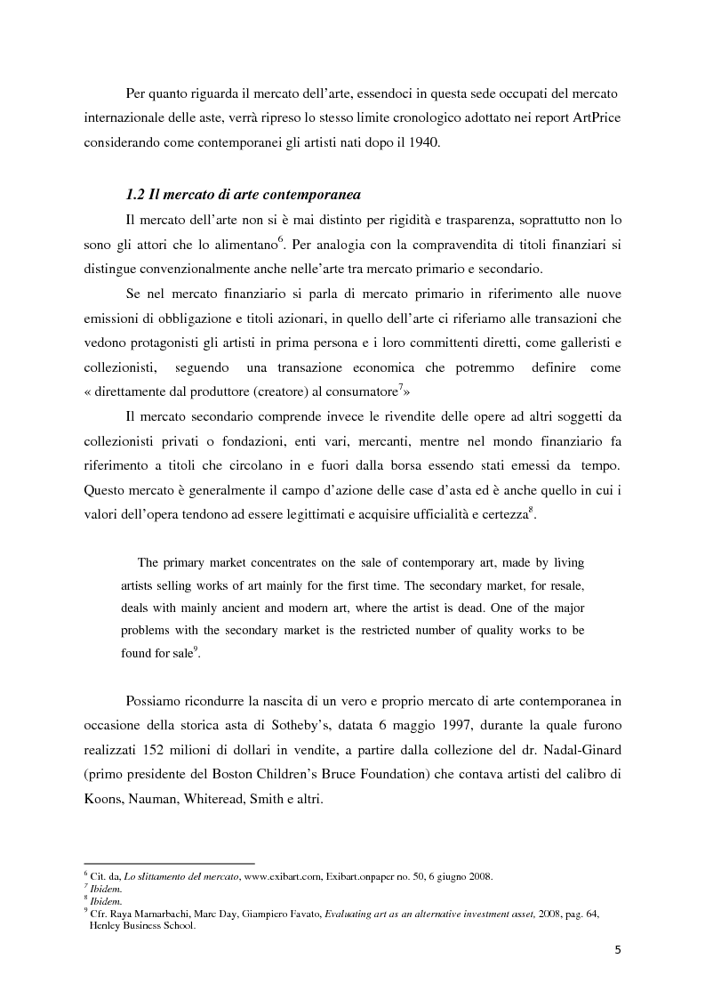 Anteprima della tesi: Il mercato dell'arte contemporanea:
Europa vs USA, Pagina 6