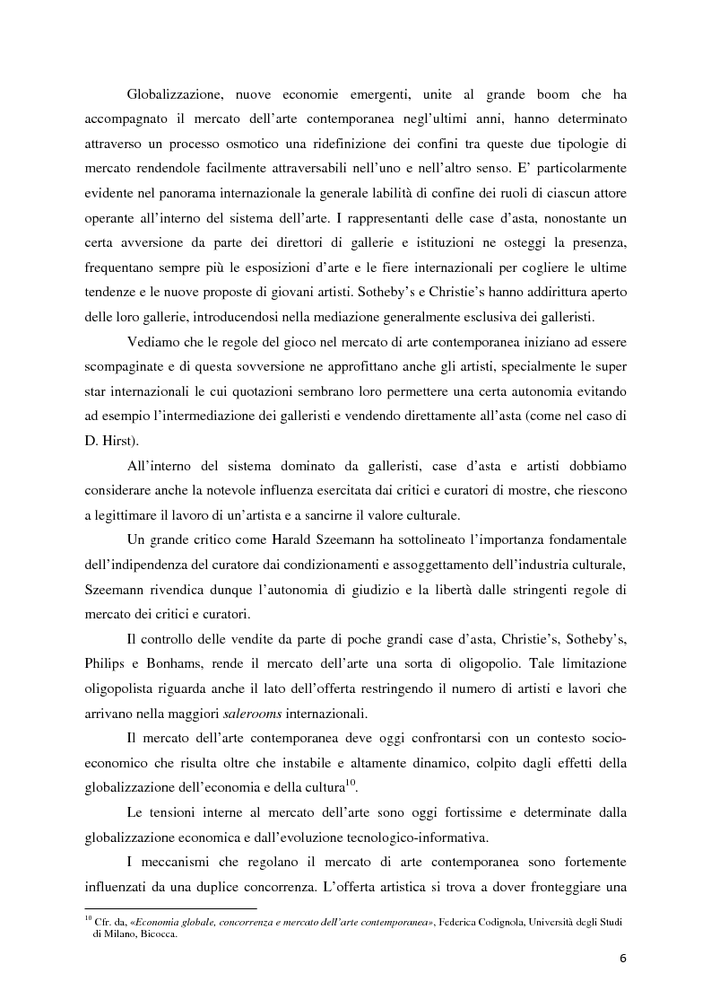 Anteprima della tesi: Il mercato dell'arte contemporanea:
Europa vs USA, Pagina 7