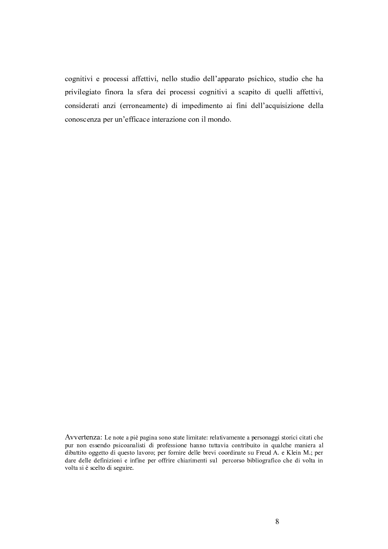 Anteprima della tesi: La revisione kleiniana e bioniana del modello pulsionale freudiano nel pensiero di Antonio Imbasciati, Pagina 7