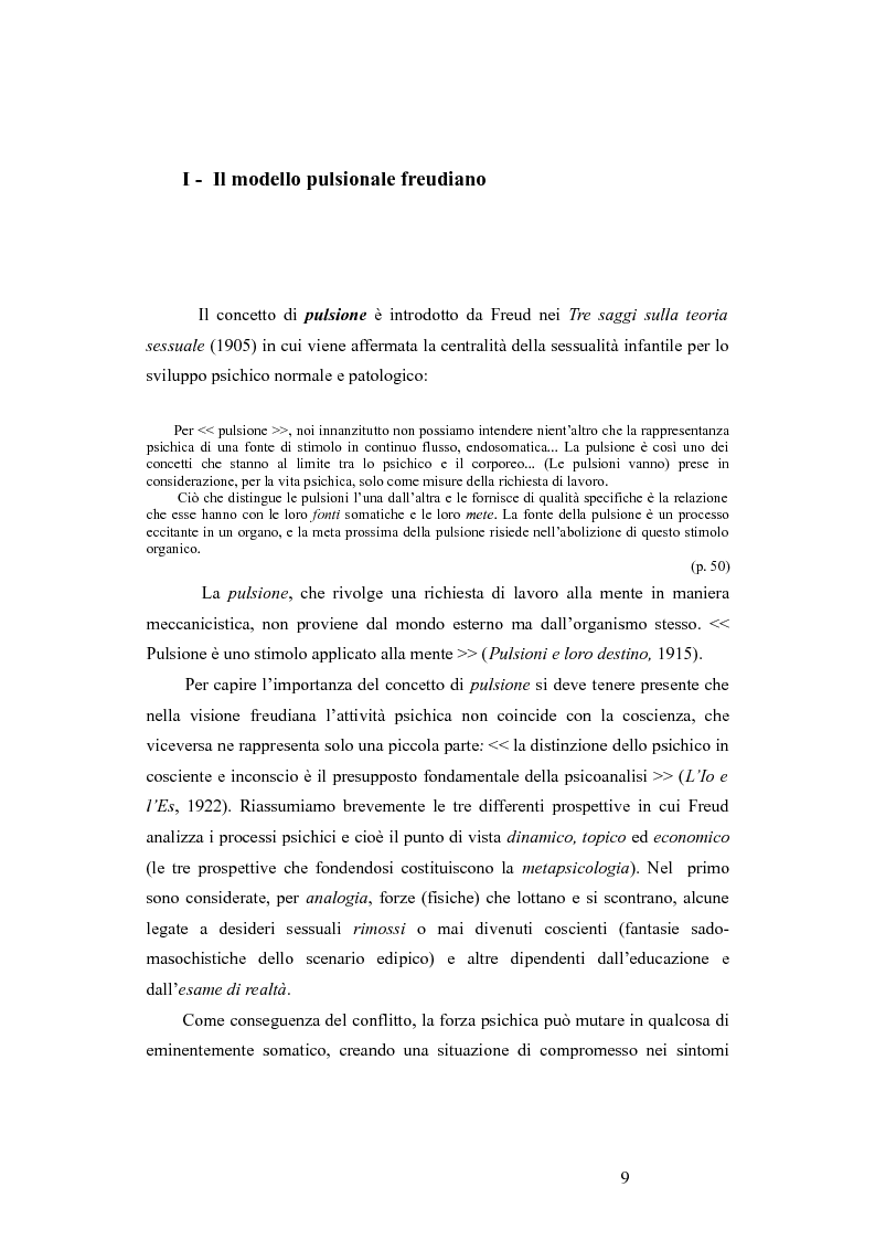 Anteprima della tesi: La revisione kleiniana e bioniana del modello pulsionale freudiano nel pensiero di Antonio Imbasciati, Pagina 8