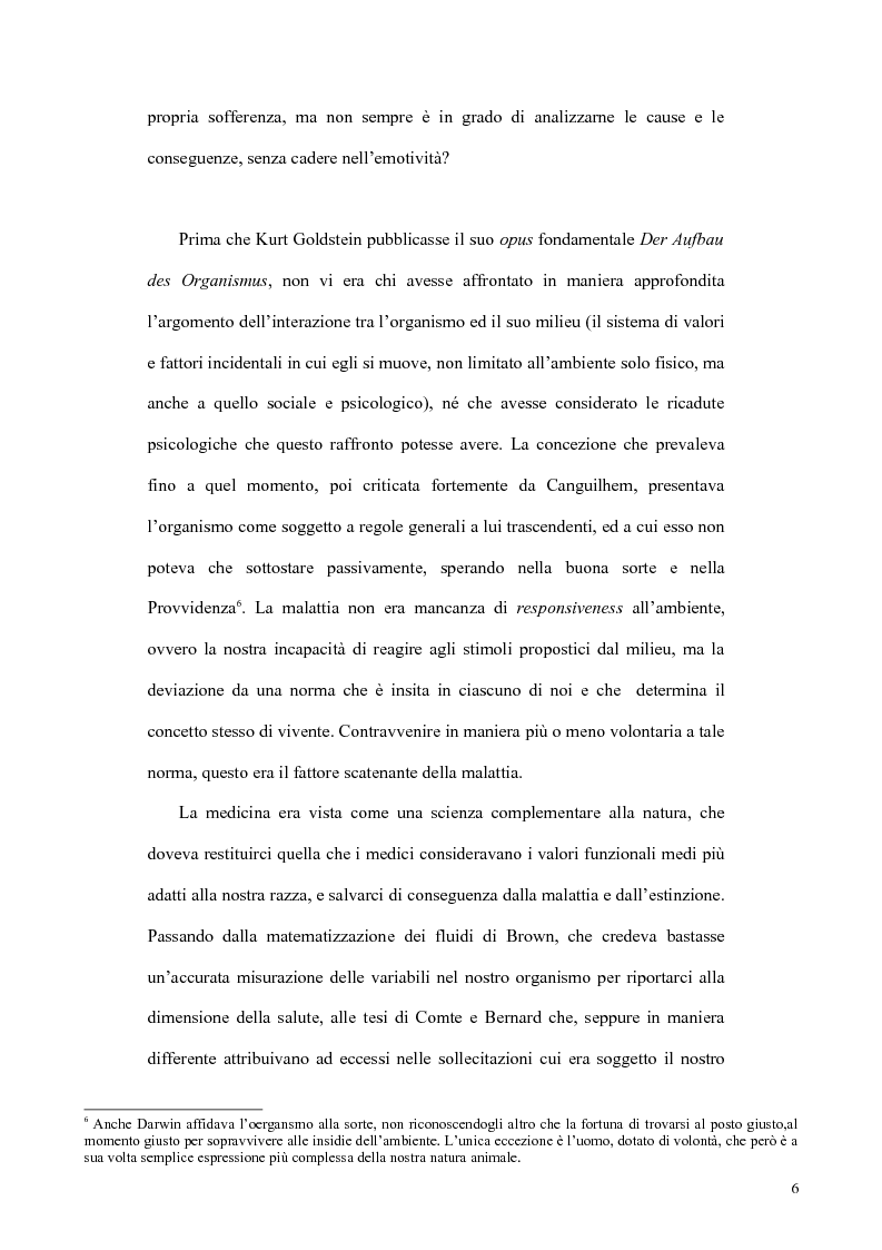 Anteprima della tesi: Il concetto di malattia nelle opere di Goldstein e Canghuilem, Pagina 5