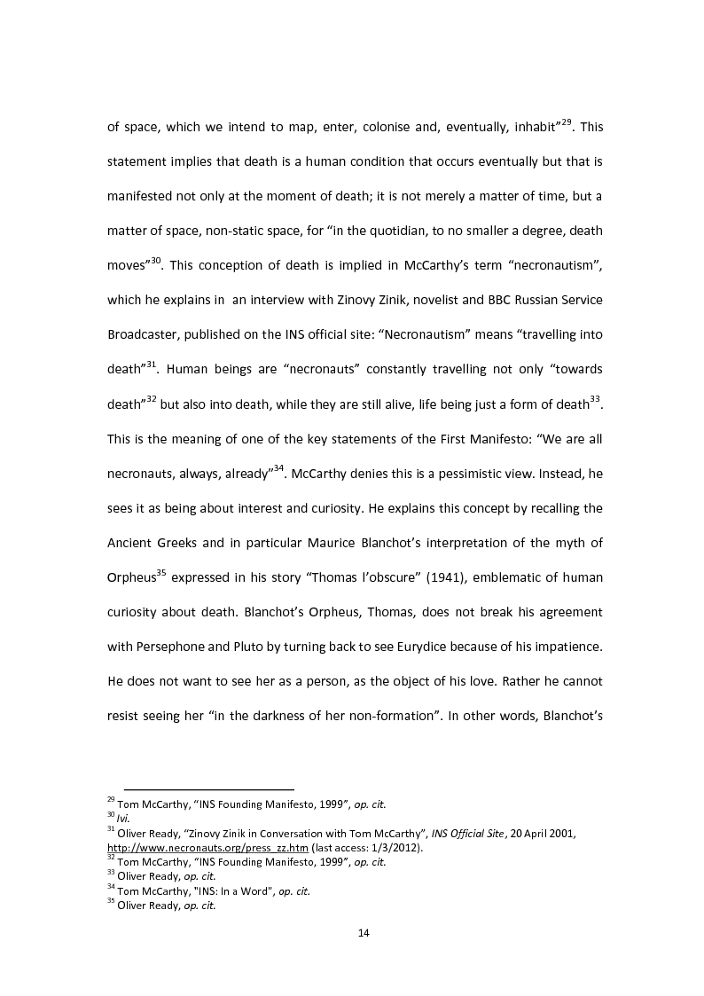 Anteprima della tesi: Tom McCarthy and the Secret of New Modern Fiction, Pagina 11