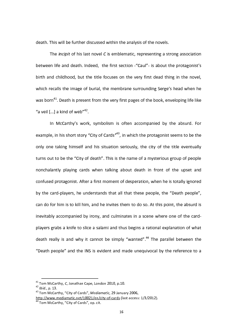Anteprima della tesi: Tom McCarthy and the Secret of New Modern Fiction, Pagina 13