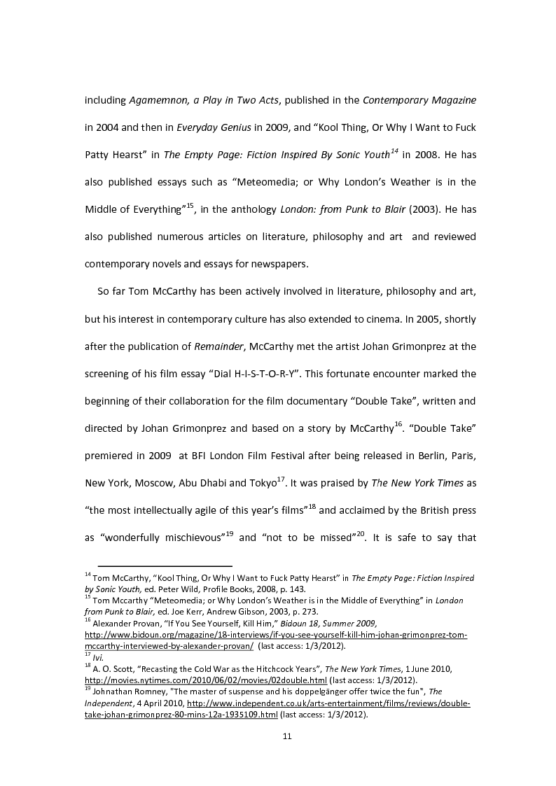 Anteprima della tesi: Tom McCarthy and the Secret of New Modern Fiction, Pagina 8