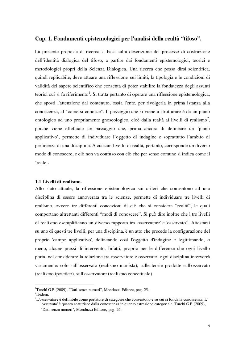 Anteprima della tesi: La teoria dell'identità dialogica e il tifoso calcistico: analisi delle produzioni discorsive dei tifosi dell'Atalanta.
, Pagina 4