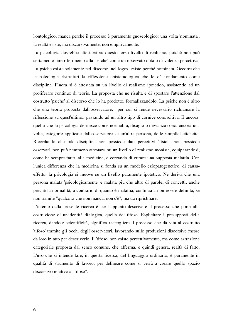 Anteprima della tesi: La teoria dell'identità dialogica e il tifoso calcistico: analisi delle produzioni discorsive dei tifosi dell'Atalanta.
, Pagina 7