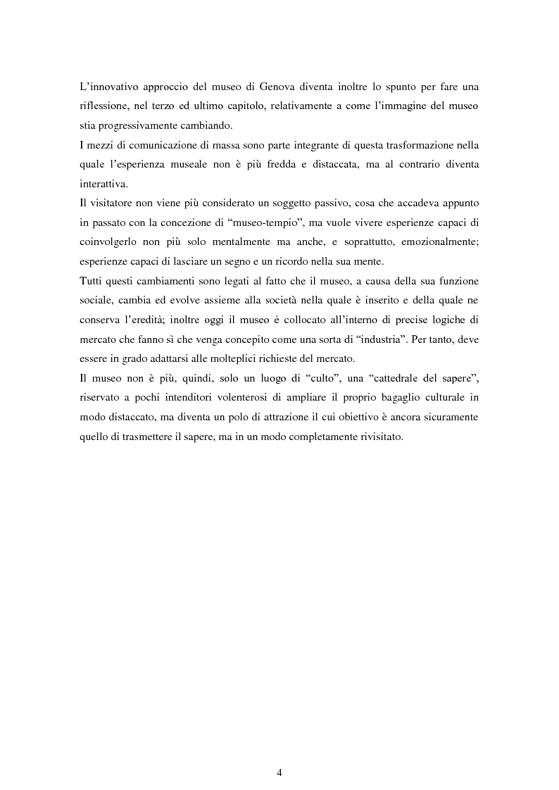 Anteprima della tesi: La comunicazione museale nel recupero dell'identità migratoria. Il museo Galata di Genova., Pagina 3