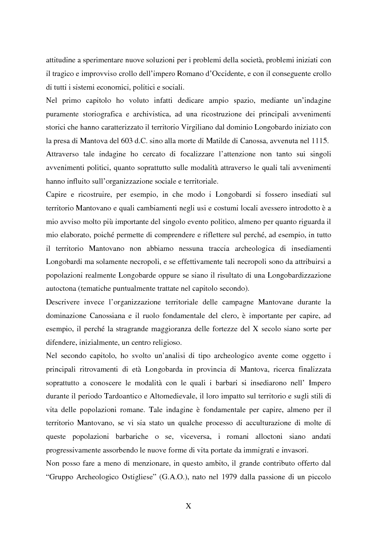 Anteprima della tesi: Storia e Archeologia del territorio Mantovano tra VII e XI secolo, Pagina 3