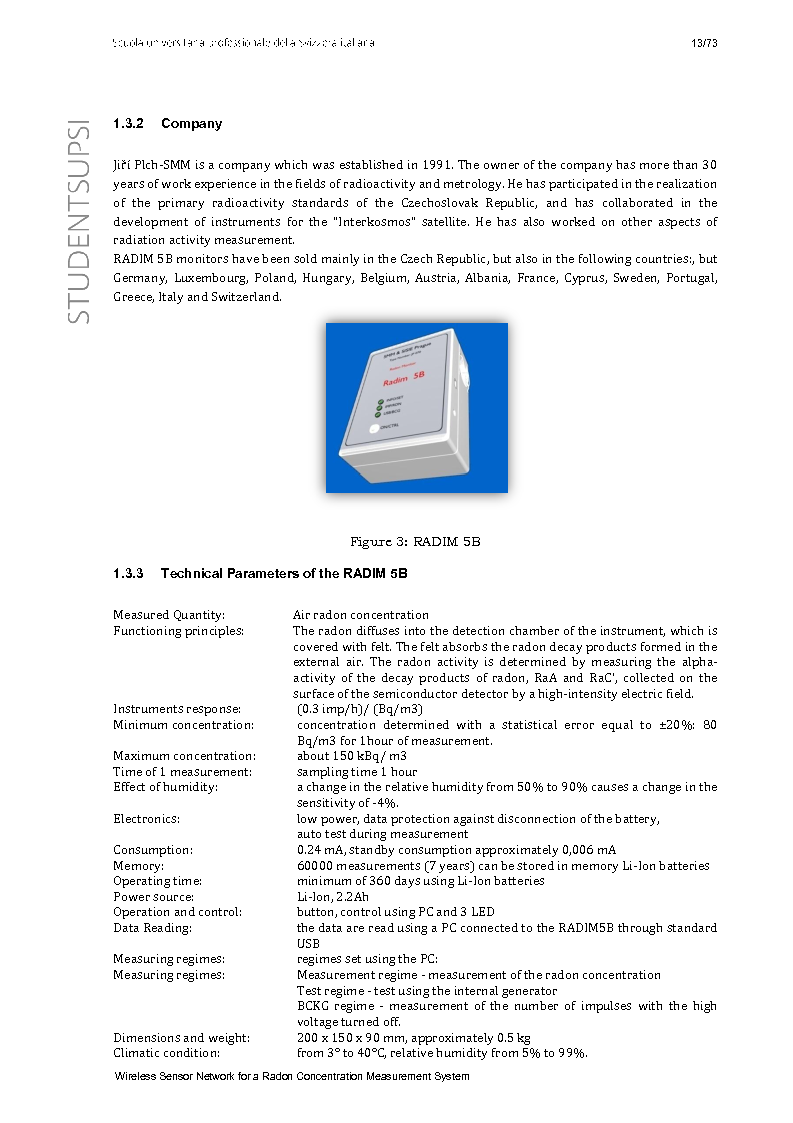 Anteprima della tesi: Wireless Sensor Network fo a Radon Concentration Measurement System, Pagina 5