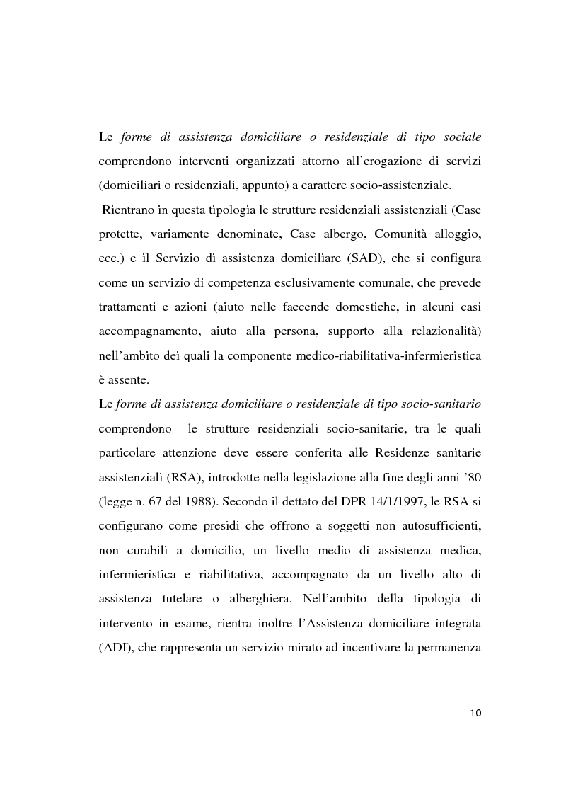 Anteprima della tesi: Le politiche socio-assistenziali rivolte agli anziani non autosufficienti nel distretto 6 dell'ASL di Milano 1: scenario attuale e prospettive future, Pagina 9