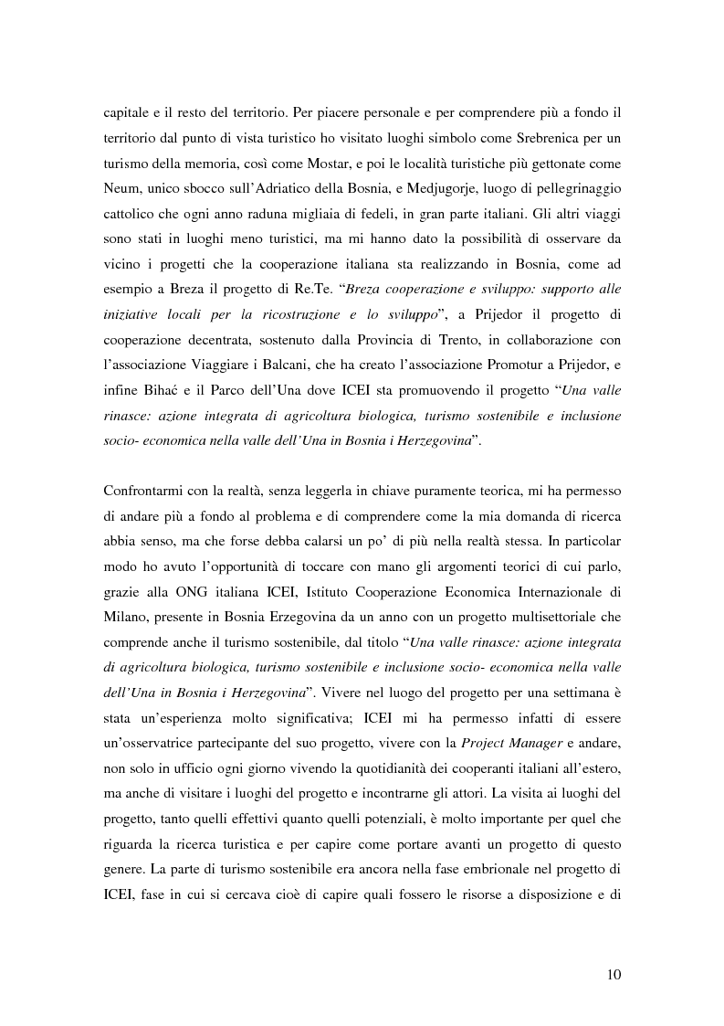 Anteprima della tesi: Il turismo responsabile come strumento per la cooperazione internazionale allo sviluppo? Il caso della Bosnia ed Erzegovina, Pagina 3